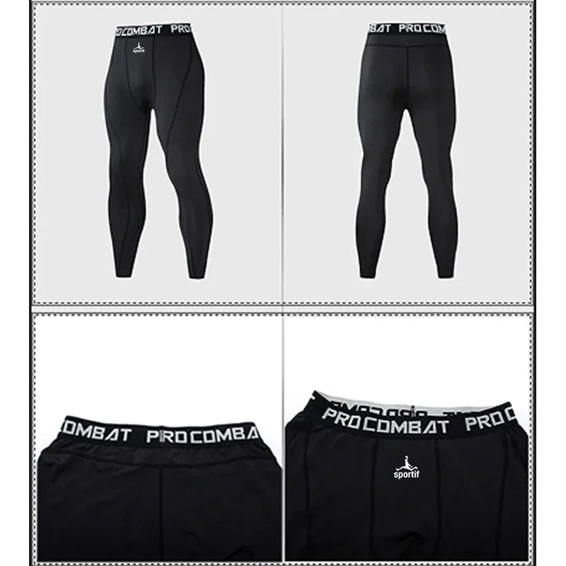 Men Bodybuilding longs Pants Fitness Compression Leggings Train Workout Outfit Male Muscle Alive Elastic Skinny Tights