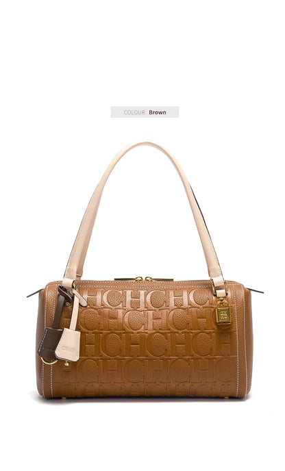 Fashion Classic Women's Boston Bag Autumn Winter New Collection 2025 Letter Design Shoulder Bag Texture Shoulder Bag
