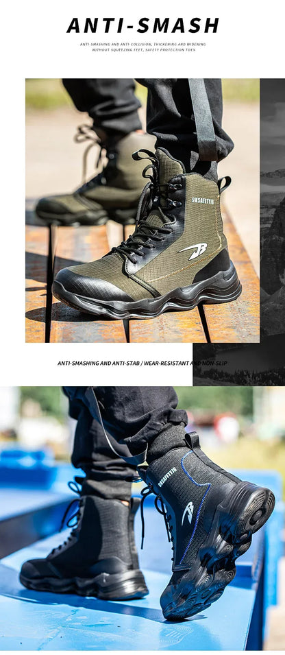 Safety Shoes Men Boots High Top Work Sneakers Steel Toe Cap Anti-smash Puncture-Proof work Boots Indestructible Shoes