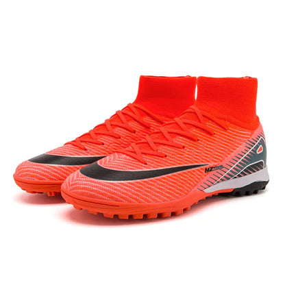 Kids Soccer Cleats for Boys and Girls Youth High-top Football Shoes Outdoor Athletic Turf Soccer Shoes