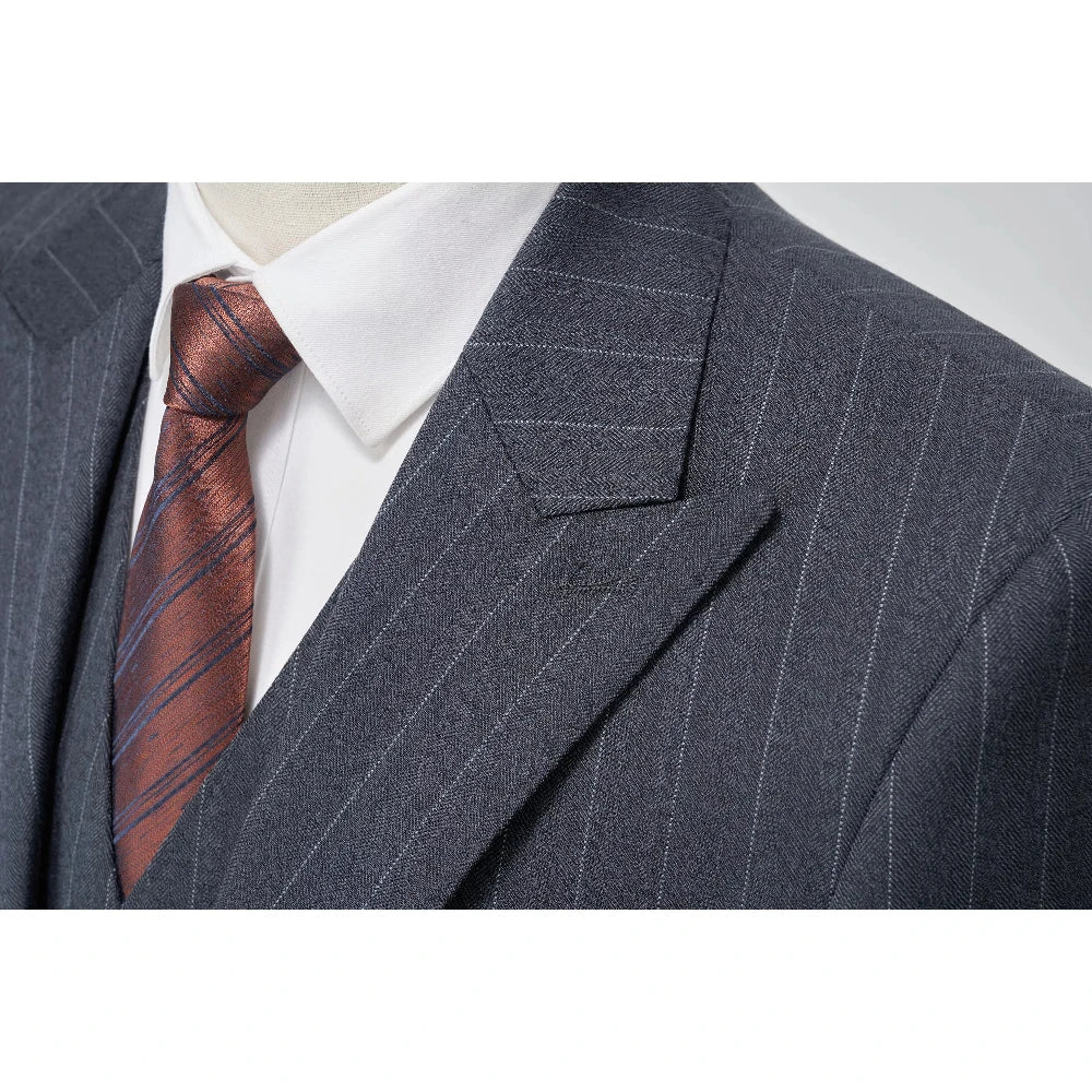 Trajes Musculosos para Noivos 2025 Tamanhos EUA Alfaiataria 3D Italiana TR para Ombros Largos Conjunto de Casamento e Negócios com Calças Ajustáveis