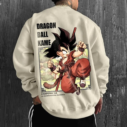 Dragon Ball Men's Sweatshirt Son Goku Japanese Anime Hoodie Spring and Autumn Boys Children's Long-sleeved Parent-child Outfit
