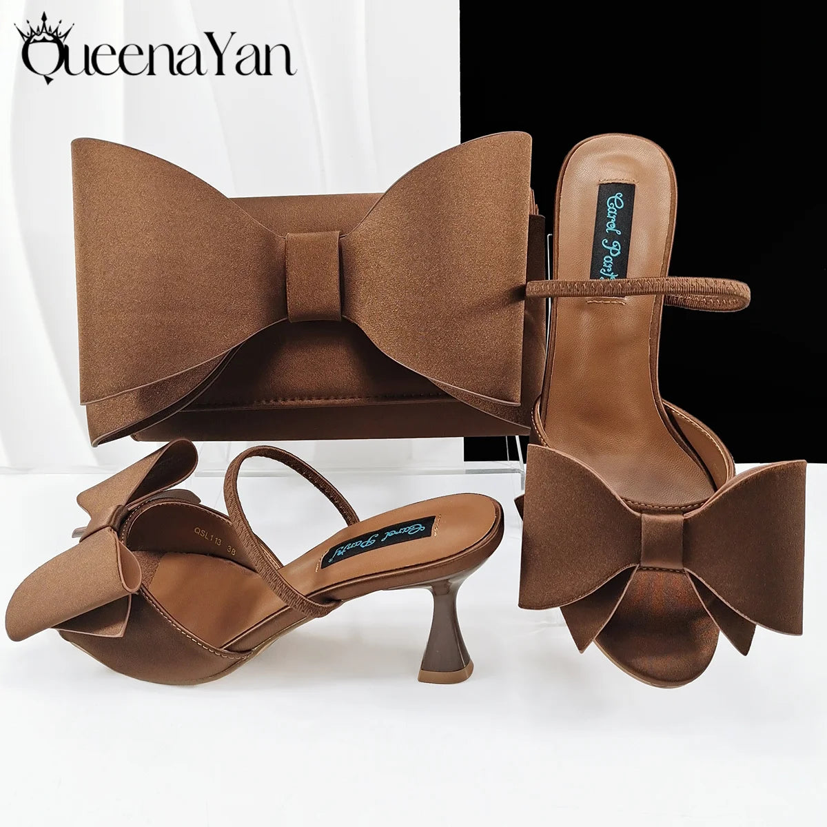 Fashion Newest Arrival Lilac Pointed Toe Women Heel Shoes Matching Bag Set for Ladies Wedding Party Pump