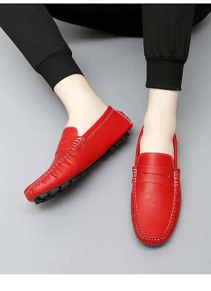 2025 New Handmade Beanie Shoes Men's Soft Sole Lazy Korean Style Trbottomy Easiest for Match Casual Slip-On Driving