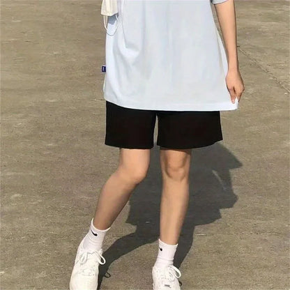 Shorts Men'S Casual Jogging Sport Short Pants Wave Pattern Solid Male Drawstring