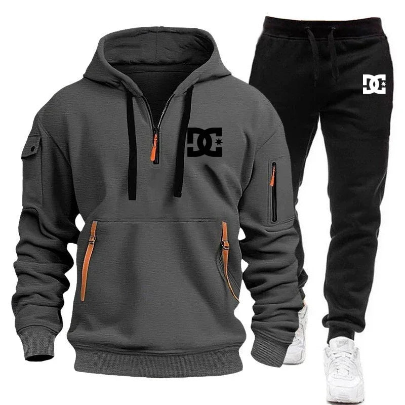 Men's hoodie sets for autumn and winter, featuring casual, fashionable, comfortable and personalized jogging suits and sport pan