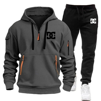 Men's hoodie sets for autumn and winter, featuring casual, fashionable, comfortable and personalized jogging suits and sport pan