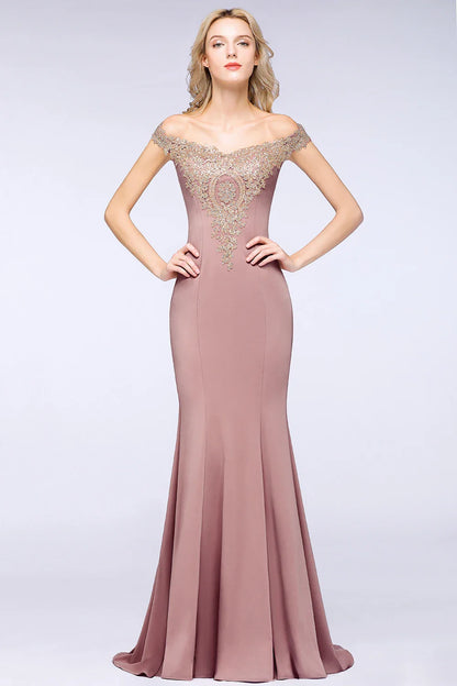 Gold Rose Lace Mermaid Prom Dresses For Women Burgundy Long Sexy Open Back Cap Sleeve Elegant Evening Party Gown Vestido de Gala