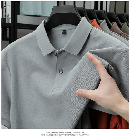 Men's 100% Cotton Polo Shirt - Summer Casual Breathable Tee,19 Colors,Ideal for Golf and Sports,Business Casual,Silk-Like Finish