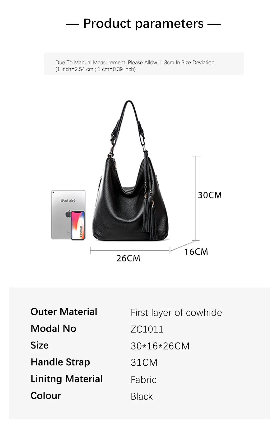 Fashion Tassel Women Shoulder Bag 100% Genuine Leather Daily Shopping Hobos Classic Large Red Tote Handbag Crossbody Bag