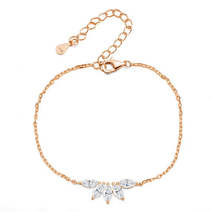 5 Gems 3*6mm Marquise Cut All Moissanite Bracelets for Women Original Luxury Adjustable Chain Real S925 Silver Jewelry