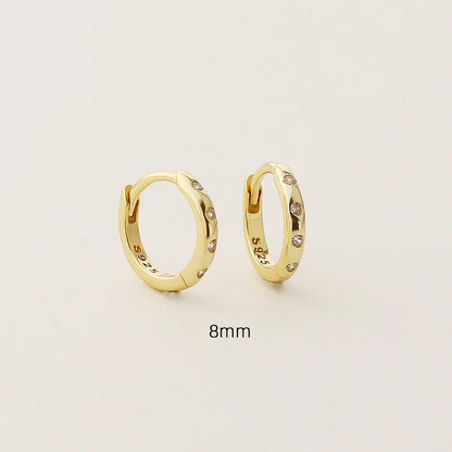 925 Sterling Silver Fashion Simple Piercing Ear Closure Statement Stacked Ear Hoop Earrings for Women Huggies Jewelry