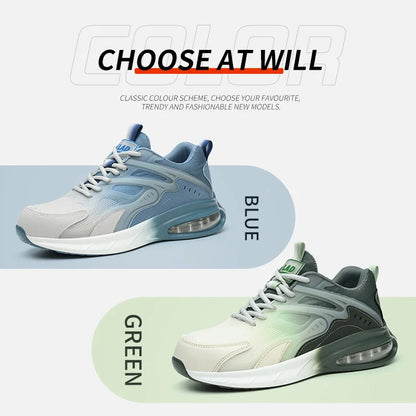 Ultra light work shoes for men, with cushioning, anti impact, anti puncture, comfortable, breathable and safe shoes