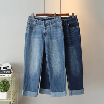 Large Size Jeans Women's Ankle-Length Pants
