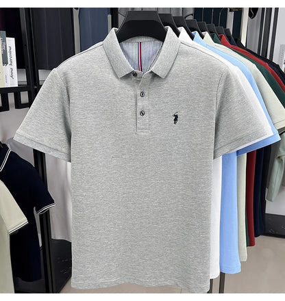 High end brand 100% cotton short sleeve polo shirt men luxur pony embroidery comfort breathable fashion T-shirt summer new top