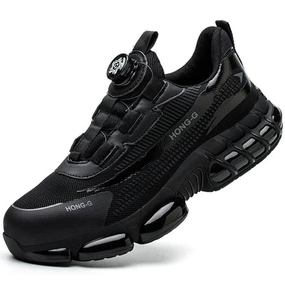Men Rotating Button Work Sneakers Steel Toe Shoes Safety Boots Puncture-Proof Tactical Boots Indestructible Fashion Protective