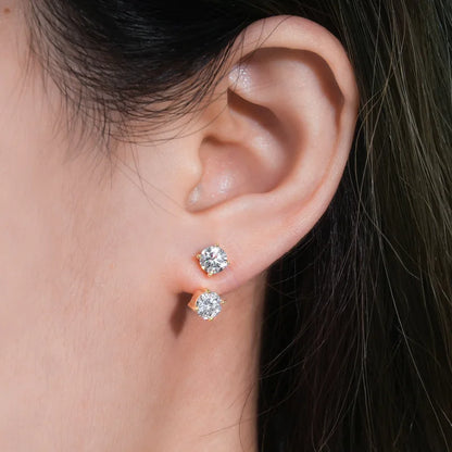 2 Stone Pear Cut Moissanite Stud Earrings for Women S925 Silver 2cttw All Lab Diamond Earring Pierced Ear Fine Jewelry Gift