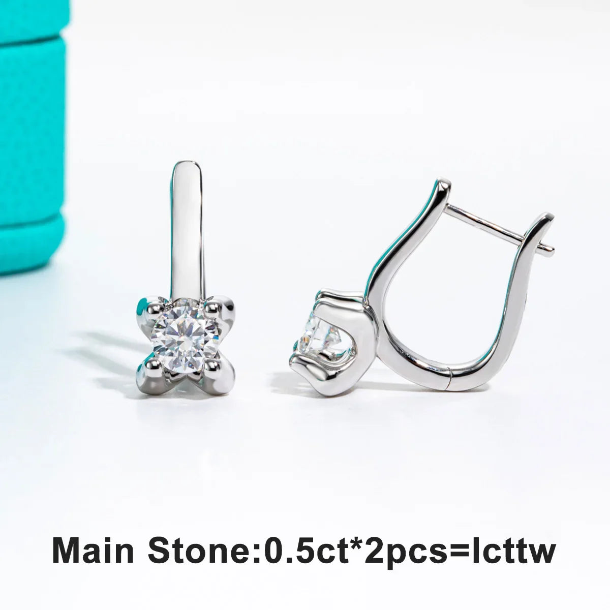 1cttw Moissanite Huggie Earrings 925 Stieerling Silver D Color Lab Created Diamond Hoop Earring For Women Jewelry