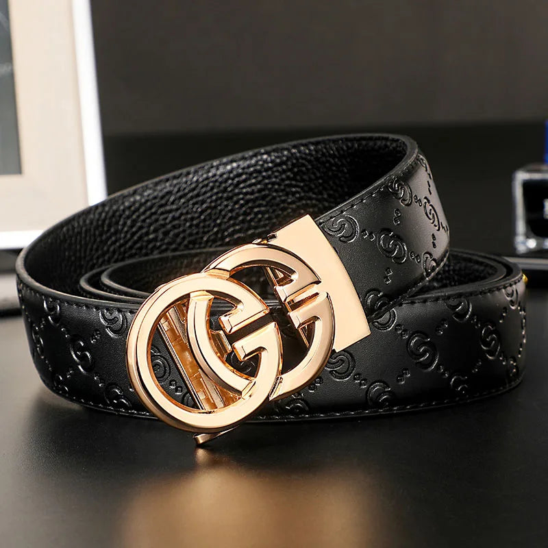 2025 New business Male Famous Style Metal Automatic Buckle Luxury Brand Women Belt Genuine Leather Belts for Men Strap jeans
