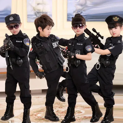 Nieuwe Kinderen Jongens Meisjes Grappige Politieagent Kostuums Kinderen Politie Uniform Cosplay Kleding Pak Halloween Party