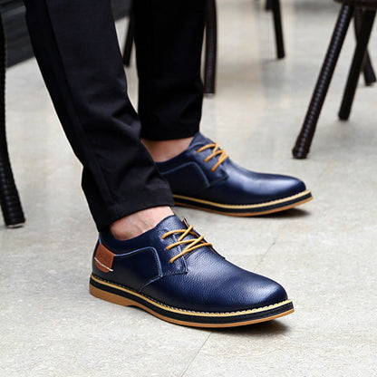Genuine Leather Men Dress Shoes Oxfords Brogue Lace Up Italian Mens Casual Shoes Luxury Brand Moccasins Loafers Plus Size 38-48