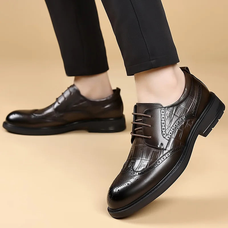 Men Business Dress Leather Shoes Wedding Cowhide Casual Leather Shoes Men Shoes