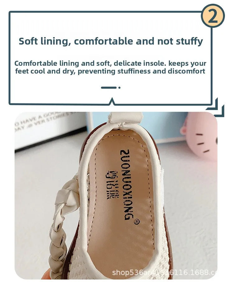 Girls Walking Shoes Lace Mesh Bows Kids Princess Shoes Non-slip Shiny Sequins 2025 New Children Flat Shoes Soft Sole Non-slip