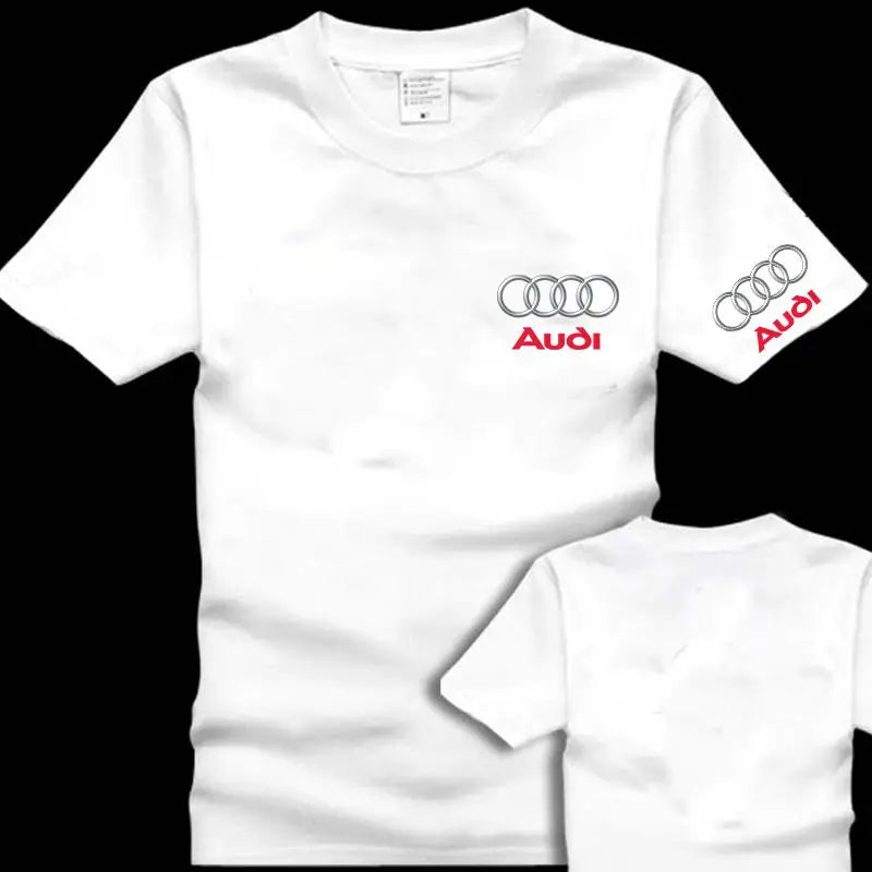 Audi Racing AODI Men's Short Sleeve T-Shirt Clothes Car Cotton Locomotive Off-Road Front Shoulder