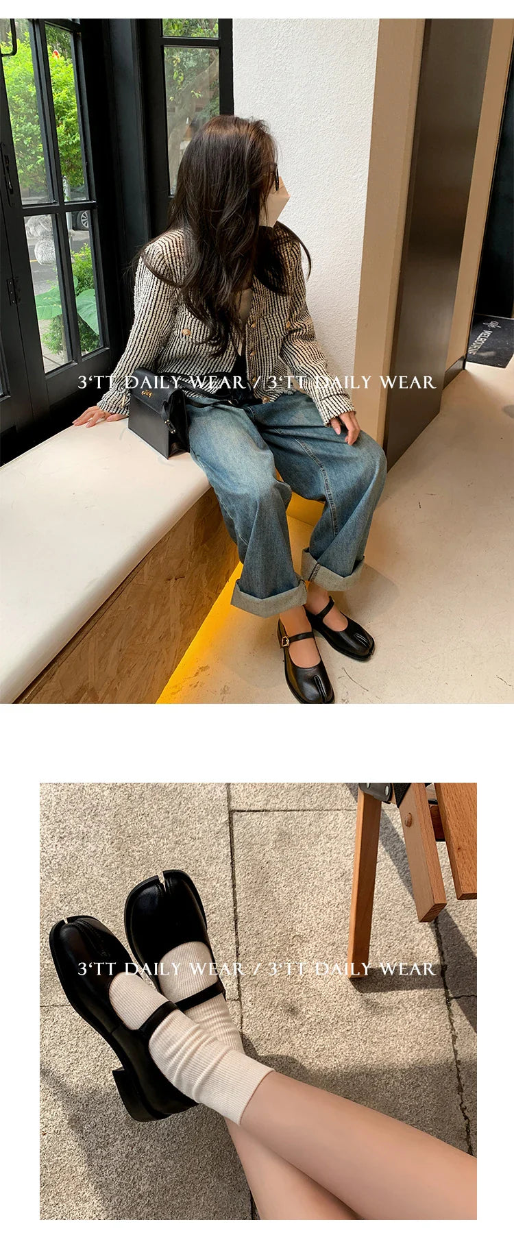 Fashion Women's Shoes New High Quality Leather Split Toe Mary Jane Shoes Comfortable Low Heel Women Shoes Lolita