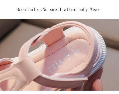 Girl Sandal Kid Summer Elegant Bling Rhinestone Party Princess Beach Shoes Cute Bowknot School Shoes for Kids Flat Heel F05201