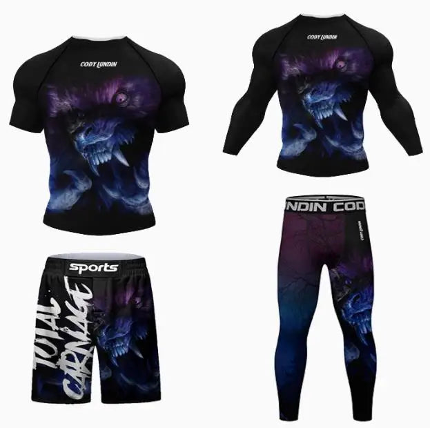 Ensembles de survêtement d'entraînement Rashguard pour enfants, combinaison de sport pour figurines, uniforme de grappin