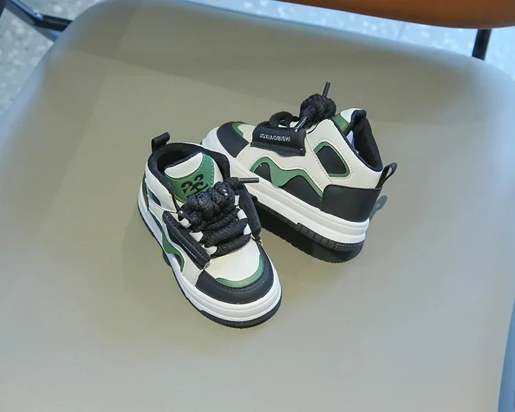 Children Tennis Shoes Spring Autumn Patchwork Leather Sports Shoes for Boy Girl Causal Versatile Kids Fashion Running Sneakers