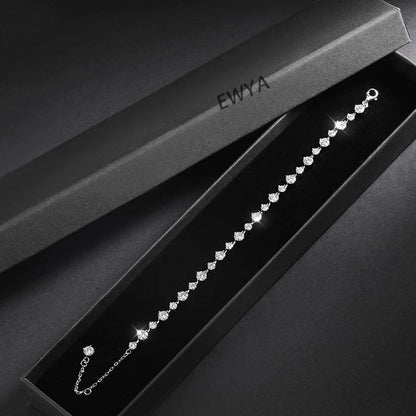 New In D Color 3/4mm Full Moissanite Tennis Bracelet For Women Lady S925 Silver GRA Certified Diamond Link Bracelets Gift