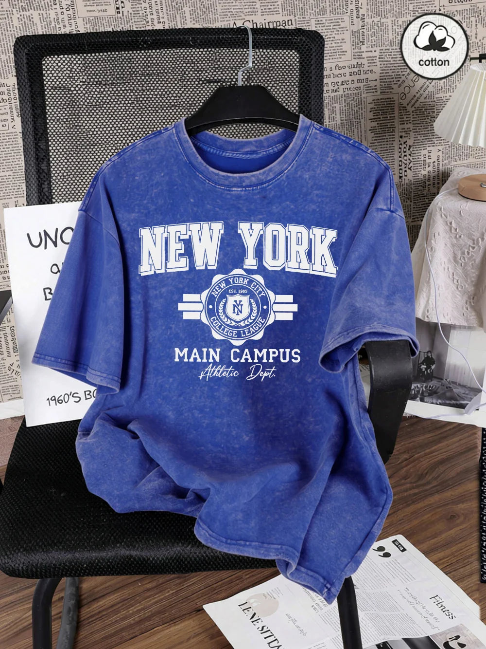 New York City Letter Printed Washed T-Shirts Men Oversize Cotton T Shirt Summer O-Neck Short Sleeve Tops Casual Male Clothes