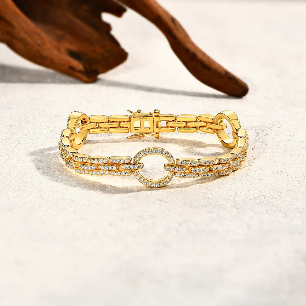 Luxury Full Moissanite Diamond Bracelet DVVS1 Round Cut 1.2mm 925 Sterling Silver For Women Man Engagement Jewelry Gift
