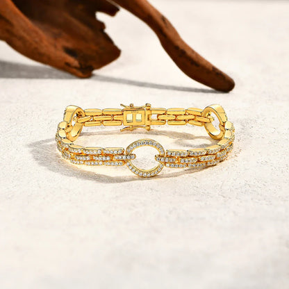 Luxury Full Moissanite Diamond Bracelet DVVS1 Round Cut 1.2mm 925 Sterling Silver For Women Man Engagement Jewelry Gift