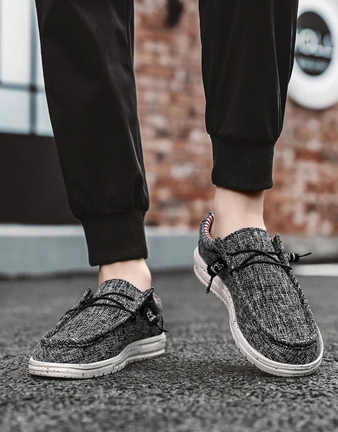 Men Casual Canvas Shoes Mens Loafers Breathable Slip on Flats Male Vulcanized Shoes Driving Shoes Plus Size 47 Walking Sneakers