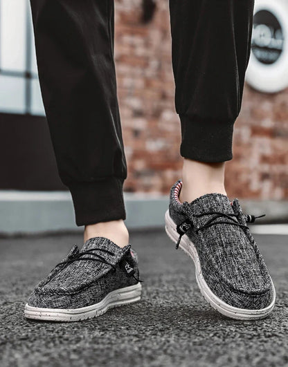 Men Casual Canvas Shoes Mens Loafers Breathable Slip on Flats Male Vulcanized Shoes Driving Shoes Plus Size 47 Walking Sneakers