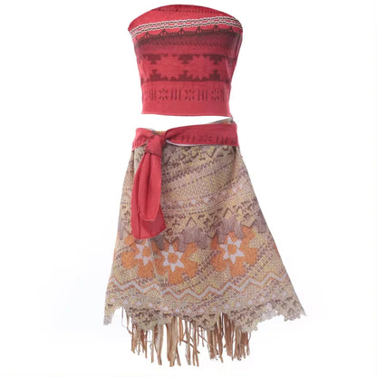 Meninas Novo Filme Moana 2 Vestido Festa de Halloween Fantasia de Aventura Menina Princesa Roupas Chiques Crianças Vaiana Pua Porco Roupa