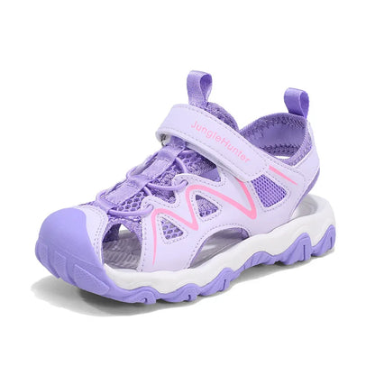 Kids Closed Toe Sport Sandals Adjustable Strap Mesh Non Slip Summer Shoes for Boys Children Outdoor Beach Casual Sandals Sneaker