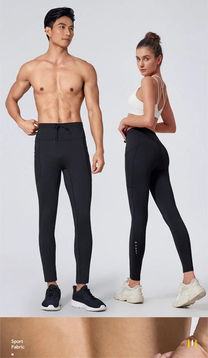 Men Women Winter Warm Thicken Velvet Running Pants Leggings Outdoor Sport Gym Fitness Yoga Basketball Cycling Hiking Long Tights