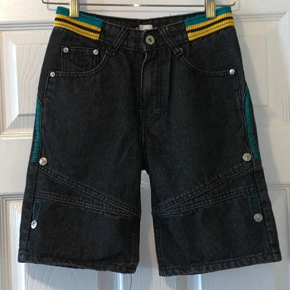 Shorts Letter Cartoon Patchwork Loose Jeans Wide Leg Pants Harajuku Rock Pants Men