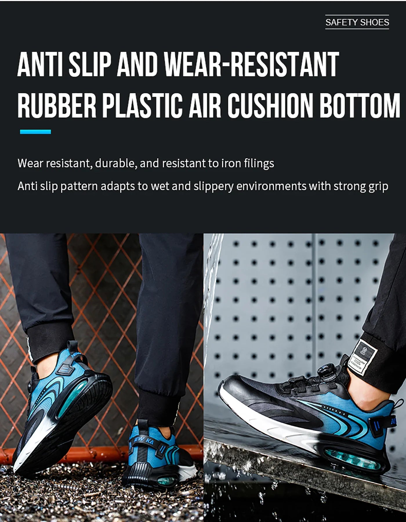 Rotating buckle lightweight and breathable work shoes, protective shoes, industrial safety, puncture resistant steel toe shoes