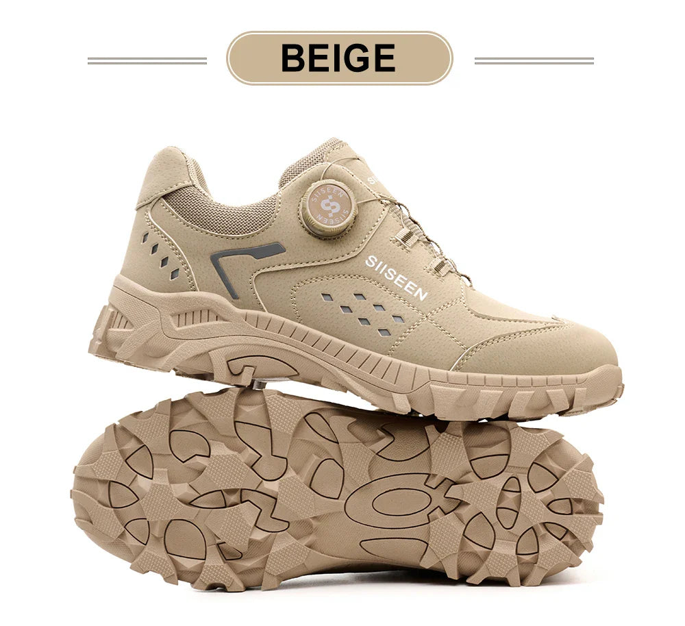 Men's Steel Head Safety Shoes Puncture And Smash Resistant Lightweight Sole Breathable Upper for Outdoor Workshop Work Shoes