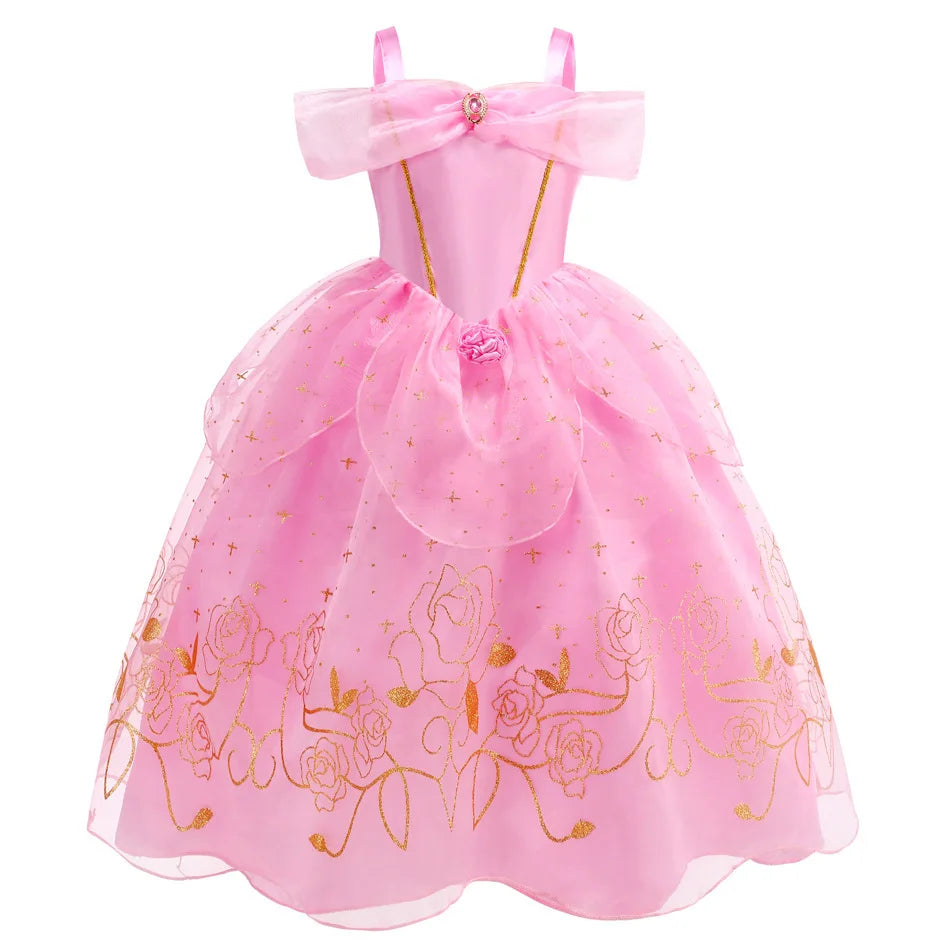 2026 Sleeping Beauty Costume Play Princess Carnival Aurora Birthday Princess Party Dress Halloween Apparel Purim Fairy Vestido