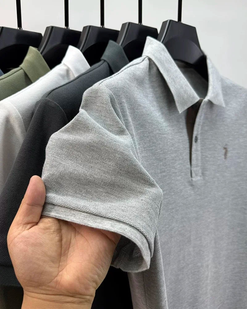 100% pure cotton high-end brand men's short sleeve polo shirt summer fashion customization horse embroidery classic Paul T-shirt