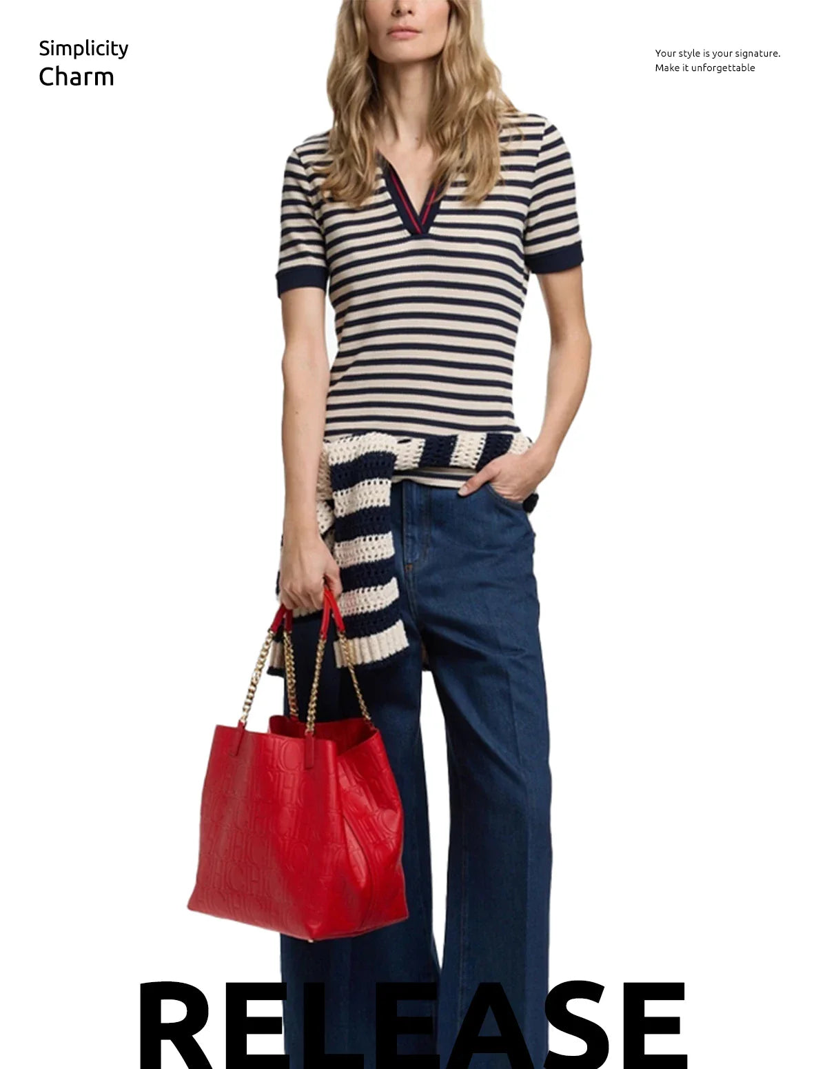 Fashion Stripe Knitted Polo Neck T Shirt For Women Soft Chic Short Sleeve Casual Pullovers 2025 Summer New Lady Street Tops