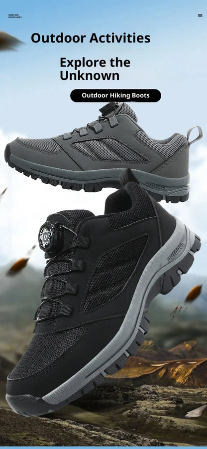 Men'S Spring And Autumn Outdoor Sports Shoes With Rotating Buckle Convenient Comfortable Anti Slip Hiking Shoes Large Size 39-48
