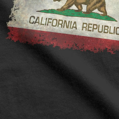 California Republic Bear Flag T-Shirts for Men Creative Cotton Tee Shirt Round Neck Short Sleeve T Shirts 4XL 5XL 6XL Clothing
