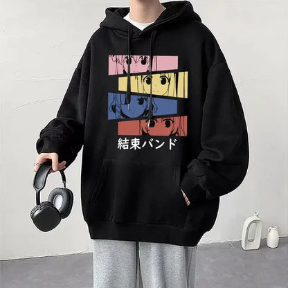 Anime Cos BOCCHI THE ROCK! Hoodie Kessoku Band Logo Couples Hoodies Goto Hitori Ijichi Nijika Cospaly Oversized Long Sleeve Male